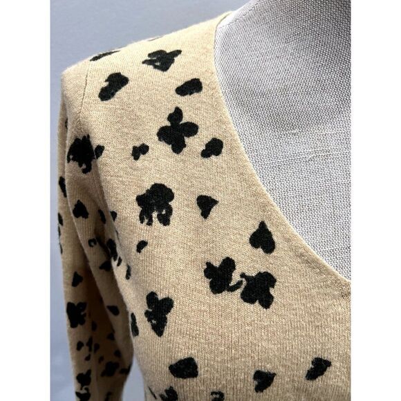 Azul by Moussy Knit Pullover Fitted Sweater in Tan Leopard Size S/M - Picture 2 of 5